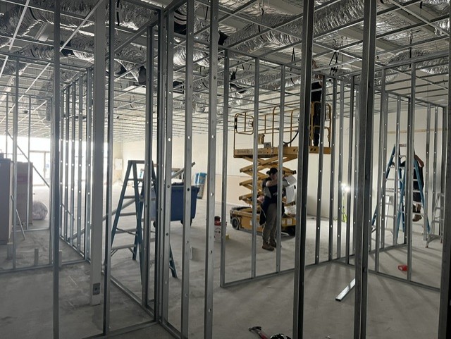 Caremore Pharmacy — During · internal wall framing