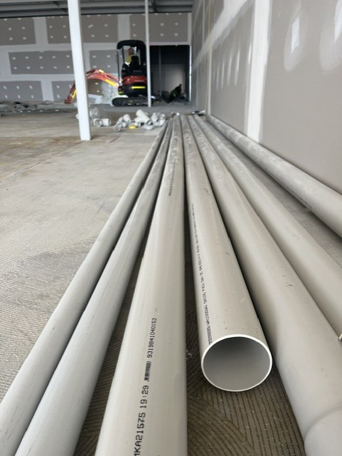 Caremore Pharmacy — During · new hydraulic pipework
